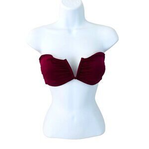 Andie Burgundy Bikini Top